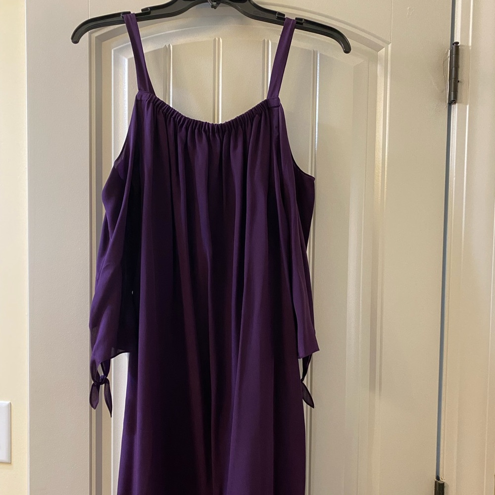 Madewell purple cold shoulder mini dress NWT!